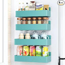 Magnetic Spice Rack for Refrigerator, Kitchen Organizer and Storage Shelf, Blue (4 Pack)… by CozyNest Decor
