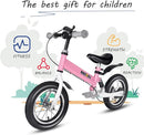 Balance Bike 2 in 1,The Dual Use of a Kids Balance Bike and Kids Bike,12 14 Inches for 2-6 Years Old,with Shock Absorbers, Fenders, Pedals, Auxiliary Wheels by TinyTreasures Baby Boutique