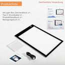 Light Box Drawing Pad, Tracing Board with Type-C Charge Cable and Brightness Adjustable for Artists, AnimationDrawing, Sketching, Animation, X-ray Viewing (DE-A4-P-black) by TinyTreasures Baby Boutique