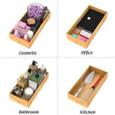Bamboo Kitchen Drawer Organizer, Wooden Storage Box for Utensil Organizer Silverware Tray Cutlery Holder Flatware Containers - Multi-Use Deep Drawer Dividers Organizer for Bathroom, Jewelry, 12"6"2.5" by CozyNest Decor
