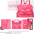 KL928 Girls Bowknot Polka Dot Cute Mini Backpack Small Daypacks Convertible Shoulder Bag Purse for Women by TinyTreasures Baby Boutique
