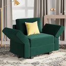 Belffin Modular Loveseat Sofa Couch with Storage Seats Velvet 2 Seater Love Seats for Small Spaces Green by CozyNest Decor
