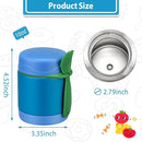 10oz Soup Thermo for Hot Food Kids,Lunch Thermo Kids Food Jar with Spoon Hot Insulated Food Containers,Leak Proof Stainless Steel Wide Mouth Lunch Food Jar for School(Blue) by TinyTreasures Baby Boutique