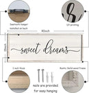 Sweet Dreams Wall Decor Above Bed 40''×15'' Master Bedroom Large Sweet Dreams Sign Farmhouse Wall Decor Guest Room Wood Rustic Framed Over Bed Wall Art Hanging Decoration (White) by CozyNest Decor