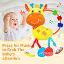 Baby Sensory Toys 0-6 3-6 Months,Infant Baby Musical Stuffed Animal Activity Soft Toys, 3+ Months Rattles Teething Toys for Babies,Tummy Time Toy Gifts for 0-3-6-12 Months Boys, Girls by TinyTreasures Baby Boutique
