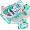 TPN Collapsible Baby Bathtub, Baby Bath Tub with Soft Cushion & Real-Time Thermometer, Baby Bathtub Infant to Toddler Tub (0-36 Months), Portable Newborn Travel Bath tub by TinyTreasures Baby Boutique