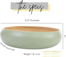 Fruit Bowl For Kitchen Counter, Decorative Bowl, Large Serving Bowl Or Fruit Basket For Kitchen Spun Bamboo (Sage) by CozyNest Decor