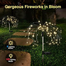 Firework Waterproof LED Solar Lights - 120 LED Outdoor warmer starburst garden decor with 8 modes by GreenHaven Gardens
