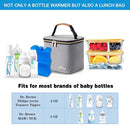 Breast Milk Cooler Bag with Ice Pack Fits 4 Large Baby Bottles Up to 5 Ounce, Baby Bottle Cooler Bag Great for Nursing Mom Daycare, Grey by TinyTreasures Baby Boutique