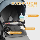 Snack Tray Compatible with Mockingbird,Nuna,Evenflo Stroller,Adjustable Stroller Snack Tray with Cup Holder and Phone Holder, Stroller Accessories Black by TinyTreasures Baby Boutique