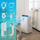 12000 BTU Portable 4-in-1 Air Conditioner with Smart Control-White by LJGDeals