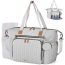 Diaper Bag Tote, Large Diaper Bags Waterproof, Hospital Bag for Labor Delivery, Baby Bag with Pacifier Case, Travel Diaper Tote with Changing Pad, Grey by TinyTreasures Baby Boutique