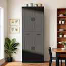 Black Kitchen Pantry, 71" Tall Storage Cabinet with Doors and Drawer for Kitchen, Hallway, Office by CozyNest Decor