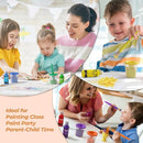 Nicpro Washable Paint for Kids, Kids Painting Set with Cups and Paintbrushes, 12 Vibrant Colors(2 oz), Non Toxic Washable Finger Paint for Toddlers Preschool Home School Children Art Painting Supplies by TinyTreasures Baby Boutique