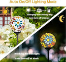Afirst Solar Lights Outdoor Decorative - Solar Gazing Ball Mosaic Garden Stakes Flower Decorative Lights Waterproof for Pathway Yard Lawn Decoration Yellow by CozyNest Decor