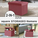 LINMAGCO Storage Ottoman Folding Foot Stool Velvet Footrest with Padded Modern Ottoman with Storage for Living Room Puppy Step Stool 17x13x13in(Jelly Pink) by CozyNest Decor