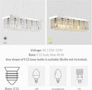 Siljoy 6-Light Modern Crystal Chandelier for Dining Room, Rectangular K9 Crystal Raindrop Chandelier, Rectangle Pendant Ceiling Light Fixture for Living Room Kitchen Island L31.5'' x W10'' x H10'' by CozyNest Decor