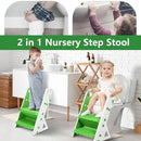 Potty Training Seat, Upgrade Foldable Step Stool, Climbable and Easy to Carry Handles, Adjustable for Different Toilet Heights, Attachment with Stable Structure for Boys and Girls by TinyTreasures Baby Boutique