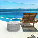 LVTXIII Outdoor/Indoor Inflatable Ottoman, Patio Footrest Stool, Portable Round Ottoman for Patio Garden, Camping or Home, Herringbone Black White by CozyNest Decor