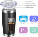 VEGOND 20oz Tumbler with Lid and Straw Stainless Steel Tumbler Cup Bulk Vacuum Insulated Double Wall Travel Coffee Mug Powder Coated Coffee Cup, Black 12 Pack by TinyTreasures Baby Boutique
