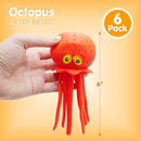 4E's Novelty Octopus Water Balls - Pack of 6 - Pool Toys for Kids Sensory Absorbent Water Splash Balls Bomb, Toddler Bath Toy, Swimming Pool Floating Swim Toys Outdoor Activity & Game by TinyTreasures Baby Boutique