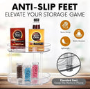 Clear Lazy Susan Organizer, Rotating Kitchen Pantry Organization and Storage, Medicine Cabinet Organizer, Lazy Susan Turntable Organizer for Cabinets, Bathroom, Refrigerator, Dresser, Spice Organizer by CozyNest Decor