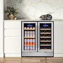 Tylza 30 Inch Wine and Beverage Refrigerator, Dual Zone Wine Beverage Cooler 30" with French Door, Under Counter Wine Beer Fridge Built-In or Freestanding, Holds 29 Bottles and 110 Cans TYBC200 by CozyNest Decor