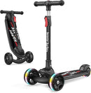 Besrey Kick Scooter for Kids Ages 3-10, 3-Wheel Folding Scooter with Adjustable Height, LED Light Wheels, Extra Wide Deck for Outdoor Activities by TinyTreasures Baby Boutique