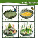 Bird Bath for Outside on Ground, 10 in Ceramic Birds Bath Bowl, Handmade Ground Bird Feeders and birdbath for Outdoors for Outdoors, Garden, Tabletop, Balcony and Lawn (Big - deep) by GreenHaven Gardens