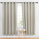 NICETOWN Blackout Natural Large Window Treatments for Bedroom - Grommet Thermal Curtains Room Darkening Sound & Light Reducing Sliding Door Curtains & Drapes for Living Room (2 Panels W66 x L72) by TinyTreasures Baby Boutique