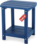 Adirondack Square Outdoor Side Table,2-Tier Storage Patio Side Table, HDPE End Tables for Backyard Pool Porch Garden Lawn(Blue) by GreenHaven Gardens
