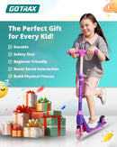 Gotrax K03 Kick Scooter for Kids, 5" LED RGB Lighted Wheels, 4.6 Lbs Lightweight and One-Click Detachable Design, Height Adjustable Handlebars, Anti-Slip Deck and Max Load 110 Lbs for Boy&Girl Age 3+ by TinyTreasures Baby Boutique