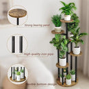 Plant Stand Indoor 6 Tier 9 Potted Multiple Flower Pot Holder for Patio Garden Balcony Living Room Corner (6 Tier Black+Rustic Brown) by GreenHaven Gardens
