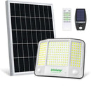 intelamp Solar Flood Lights Outdoor Waterproof, 20000mAh 4000LM Linkable Dual Motion Sensor Security Floodlight Exterior with Remote 16.4 FT Cable, 2-12H Dusk to Dawn Spots Lighting Outside by GreenHaven Gardens