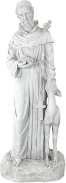 Design Toscano Francis of Assisi, Patron of Animals Religious Garden Decor Statue, 37 inches Tall, Cast Stone Resin, Antique Stone Finish by GreenHaven Gardens