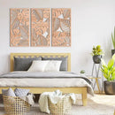 IARTTOP Leaf Wood Tropical Wall Art 15.9X32 Inch Carved Palm Leaves Wall Decor Coastal Monstera Plant Wall Sculptures for Living room Bedroom Set of 3 by CozyNest Decor