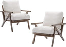chairus Mid Century Accent Armchairs Modern Upholstered Lounge Chairs Compfy Leisure Arm Chairs for Living Room Fireplace/Bedroom/Reception/Dorms, Set of 2, Linen Fabric White by CozyNest Decor