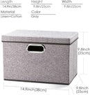 PRANDOM Foldable Storage Boxes with Lids [1-Pack] Linen Fabric Collapsible Storage Bins Organizer Containers Baskets Cube with Cover for Home Bedroom Closet Office Nursery (14.9x9.8x9.8) by TinyTreasures Baby Boutique