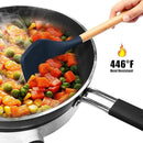 Silicone Cooking Utensils Set - 446°F Heat Resistant Silicone Kitchen Utensils for Cooking,Kitchen Utensil Spatula Set w Wooden Handles and Holder, BPA FREE Gadgets for Non-Stick Cookware (Navy Blue) by CozyNest Decor