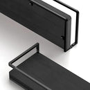 Meangood Floating Shelves Wall Mounted Set of 2, Rustic Wood Wall Storage Shelves for Bedroom,Living Room,Bathroom, Kitchen (Black) by CozyNest Decor