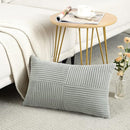 Fancy Homi 2 Packs Grey Lumbar Decorative Throw Pillow Covers 12x20 Inch for Living Room Couch Bed Sofa, Rustic Farmhouse Boho Home Decor, Soft Striped Corduroy Rectangle Accent Cushion Case 30x50 cm by CozyNest Decor