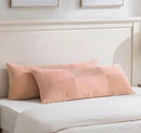 Fancy Homi Set of 2 Peach Boho Long Lumbar Body Decorative Throw Pillow Cover 14x36 Inch for Bed Couch Bedroom Bench, Soft Patchwork Corduroy Textured Pillow Case, Rustic Farmhouse Room Décor by CozyNest Decor