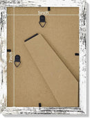 Vittanly 5x7 Picture Frames Set of 9, Shatter Resistant Plexiglass, Display 4x6 Pictures with Mat or 5x7 without Mat, Photo Frames for Wall or Tabletop, Engineered Wood, Distressed White by CozyNest Decor