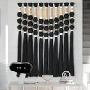 Macrame Wall Hanging Boho Wall Decor Black Fiber Yarn Wall Art Handmade Cotton Spherical Knot for Living Room Bedroom Nursery Office Home Decor27" W x 33" L by CozyNest Decor