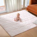Soft Thicker Baby Mat for Floor 71"x59", Extra Large Baby Play Mat, Non-Slip Playpen Mat, Easy to Clean & Portable Playmat, Crawling Mat for Babies Toddlers, Activity Mat, Rainbow, Pink by TinyTreasures Baby Boutique