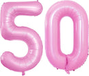 GOER Number 50 Balloons for 50th Birthday Party Decorations,42 Inch Jumbo Foil Helium Balloons for 50th Anniversary (Light Pink) by TinyTreasures Baby Boutique