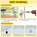 Hooks for Outdoor String Lights, 52 Pack Screw Hooks for Hanging Plants Led Party Lights Garage Wind Chimes, Black Heavy Duty Q Hanger Ceiling with Safety Buckle, Box and Wing Nut Driver by GreenHaven Gardens