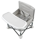 PandaEar Portable Baby Seat Travel| Compact Fold with Straps for Indoor/Outdoor Use| Great for Camping, Beach, Lawn |Toddlers, Kids, Boys, Girls (Grey with Placemat) by TinyTreasures Baby Boutique