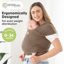 KeaBabies Baby Wrap Carrier - All in 1 Original Baby Carrier Newborn to Toddler Sling, Easy to Wear, Hands Free Bonding, Lightweight, Breathable Infant Wraps (Saddle Brown) by TinyTreasures Baby Boutique