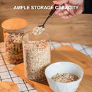 Glass Food Storage Jars 6-Pack 37oz - 4x6 in-Clear Glass Food Canisters with Bamboo Lid Airtight For Serving Tea, Coffee, Flour, Sugar, Candy, Cookie, Spice and More (Circular) by CozyNest Decor